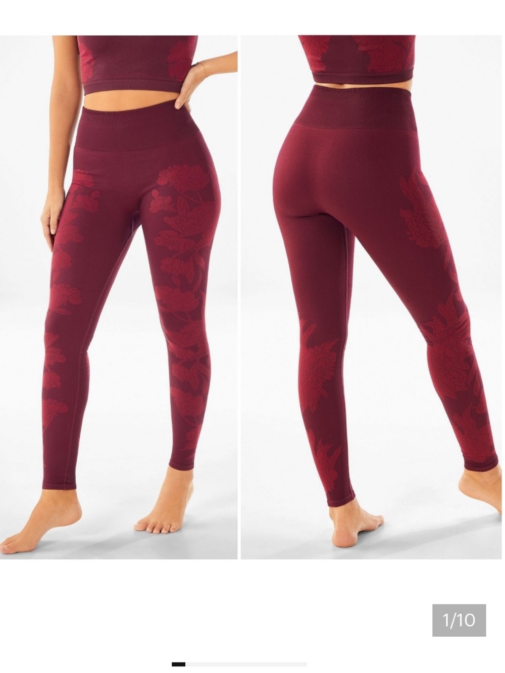 FABLETICS HIGH WAISTED SEAMLESS FLORAL LEGGINGS